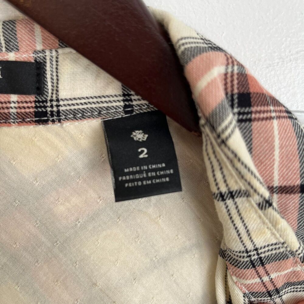 Maison Scotch Pink & White Button Down Plaid Top SZ 2 Western: Rodeo Maximalism - Picture 8 of 11